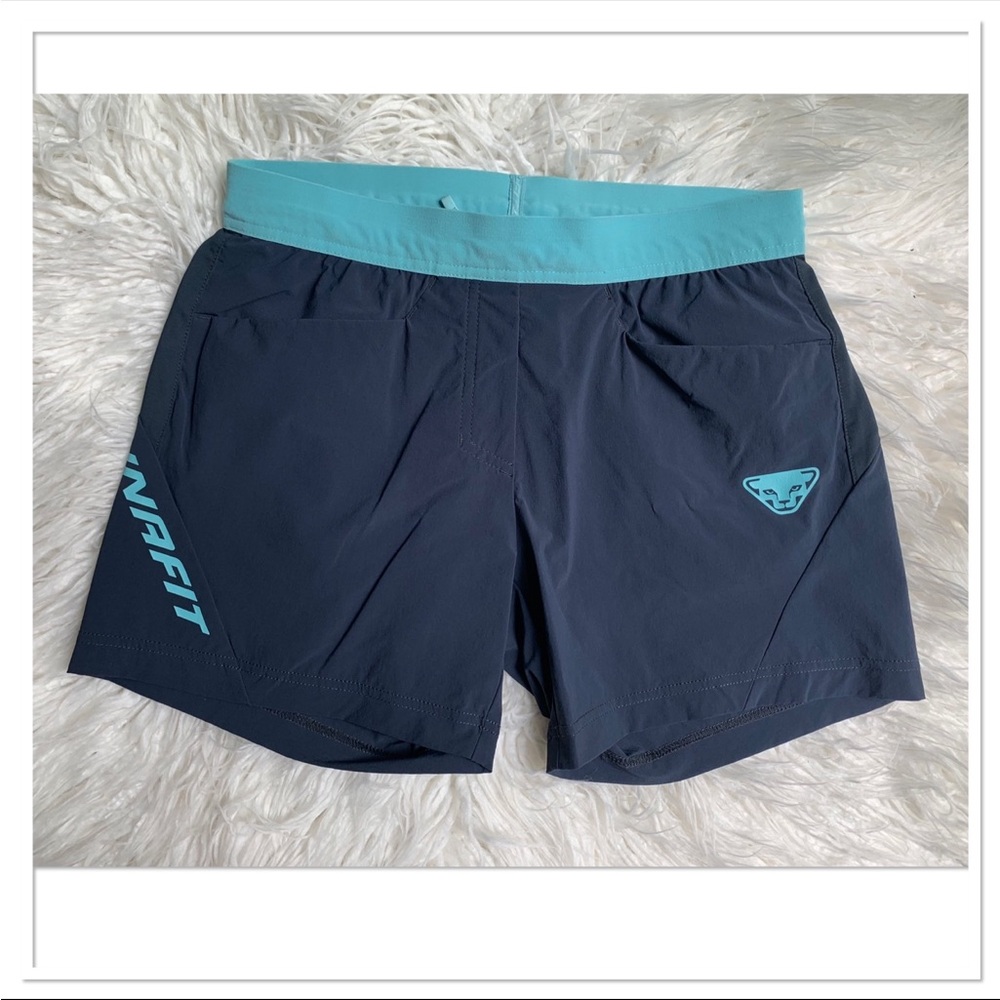 Dynafit Transalper Hybrid Shorts Pull On Drawstring Waist Blue Teal Size Small